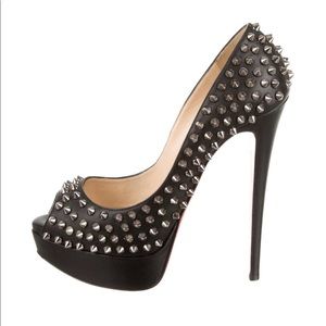Christian Louboutin Spiked Lady Peep Pumps